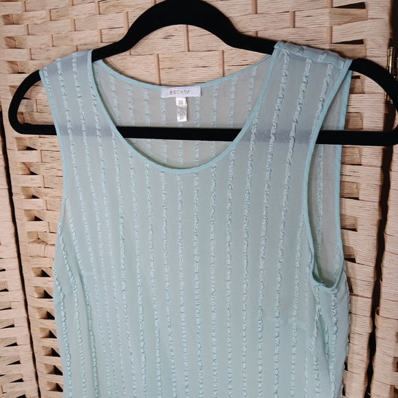 Escada Silk Sheer Women's Sleeveless Top - Light Green 36 - Picture 3 of 10